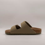 Birkenstock Arizona Rivet Logo vegan sandali canvas khaki - scarpe di qualità venduta a Milano da Pli-Pla