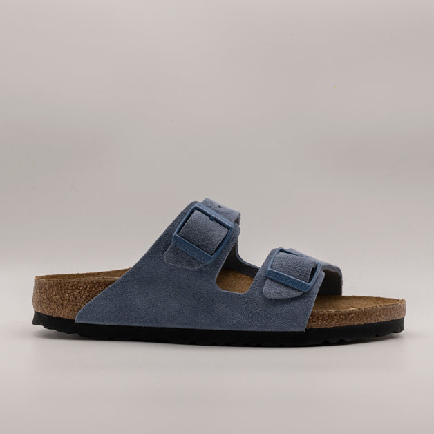 Birkenstock Arizona Suede Leather sandali pelle scamosciata Elemental Blue - scarpe di qualità venduta a Milano da Pli-Pla