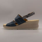 Cinzia Soft IO13825 - sandalo in pelle con plantare estraibile e comfort regolabile - blu - scarpe di qualità venduta a Milano da Pli-Pla