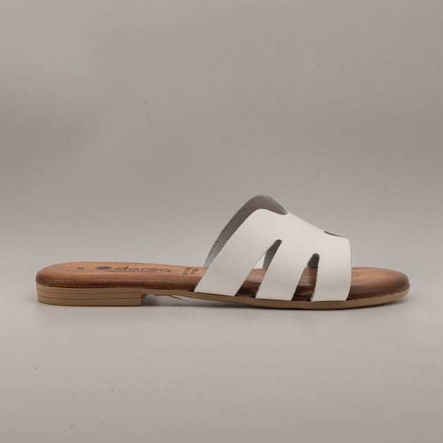 Dorea 5102 – ciabattina in pelle con plantare imbottito comfort - bianco - scarpe di qualità venduta a Milano da Pli-Pla