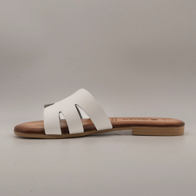 Dorea 5102 – ciabattina in pelle con plantare imbottito comfort - bianco - scarpe di qualità venduta a Milano da Pli-Pla