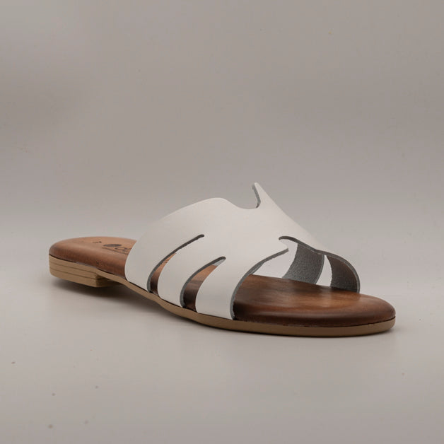 Dorea 5102 – ciabattina in pelle con plantare imbottito comfort - bianco - scarpe di qualità venduta a Milano da Pli-Pla