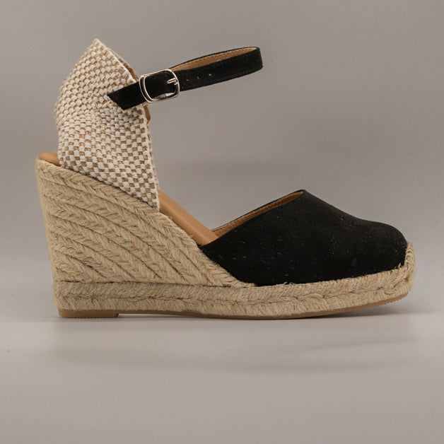 Emma Shoes 1150-7C – campesine con zeppa 7 corde - nero - scarpe di qualità venduta a Milano da Pli-Pla