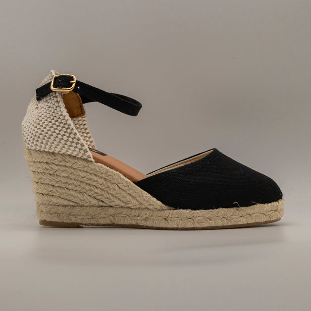 Emma Shoes 1961 – campesine con zeppa 5 corde - nero - scarpe di qualità venduta a Milano da Pli-Pla