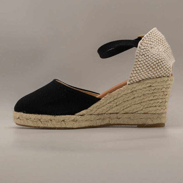 Emma Shoes 1961 – campesine con zeppa 5 corde - nero - scarpe di qualità venduta a Milano da Pli-Pla