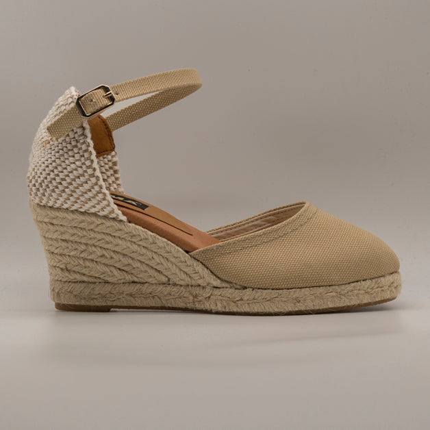 Emma Shoes 1961 – campesine con zeppa 5 corde - beige tostado - scarpe di qualità venduta a Milano da Pli-Pla