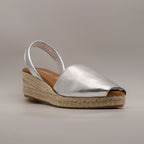 Emma Shoes 23743-3C – minorchine in pelle con zeppa 3 corde - argento plata - scarpe di qualità venduta a Milano da Pli-Pla