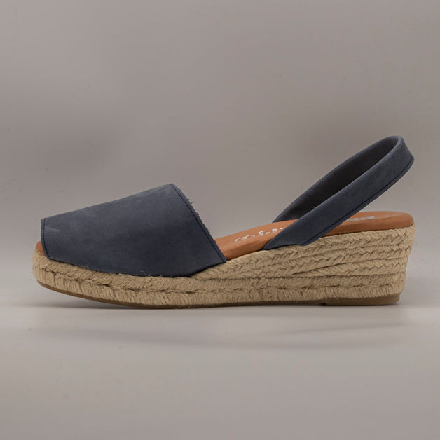 Emma Shoes 23743-3C – minorchine in pelle con zeppa 3 corde - blu - scarpe di qualità venduta a Milano da Pli-Pla