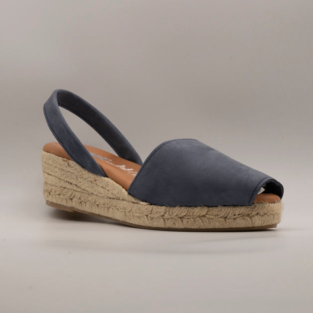 Emma Shoes 23743-3C – minorchine in pelle con zeppa 3 corde - blu - scarpe di qualità venduta a Milano da Pli-Pla