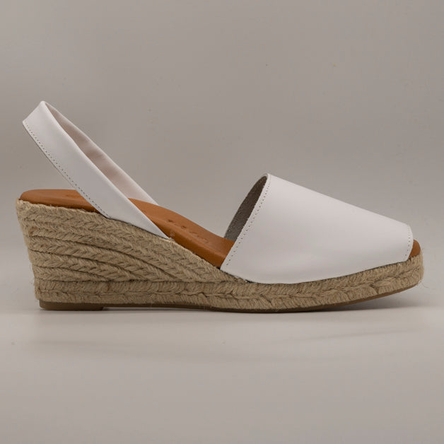Emma Shoes 23743-5C – minorchine in pelle con zeppa 5 corde - bianco - scarpe di qualità venduta a Milano da Pli-Pla