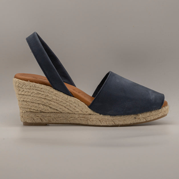 Emma Shoes 23743-5C – minorchine in pelle con zeppa 5 corde - blu - scarpe di qualità venduta a Milano da Pli-Pla