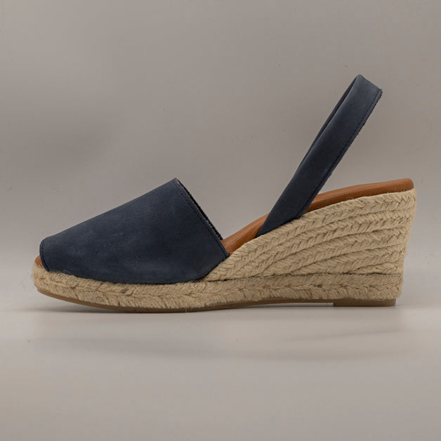 Emma Shoes 23743-5C – minorchine in pelle con zeppa 5 corde - blu - scarpe di qualità venduta a Milano da Pli-Pla