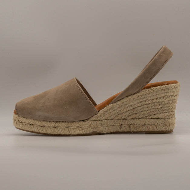 Emma Shoes 23743-5C – minorchine in pelle con zeppa 5 corde - taupe - scarpe di qualità venduta a Milano da Pli-Pla