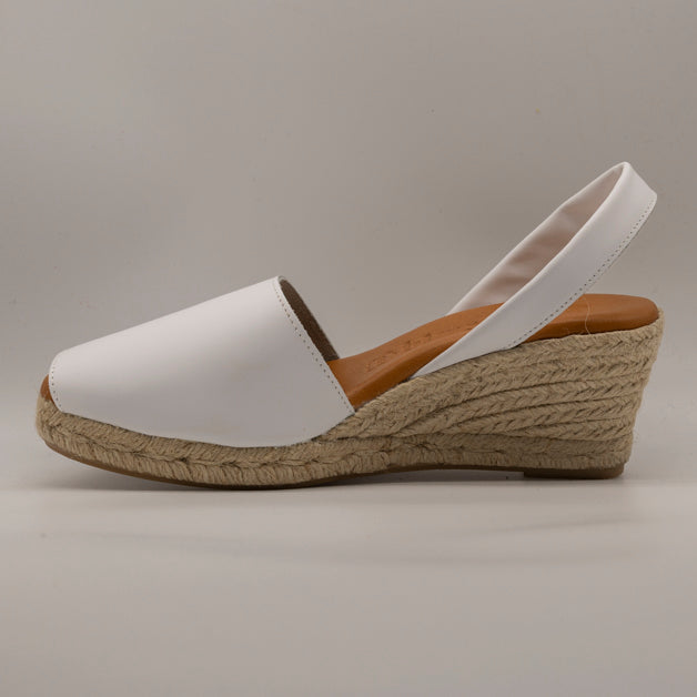 Emma Shoes 23743-5C – minorchine in pelle con zeppa 5 corde - bianco - scarpe di qualità venduta a Milano da Pli-Pla