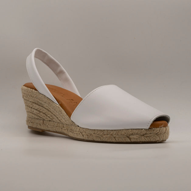 Emma Shoes 23743-5C – minorchine in pelle con zeppa 5 corde - bianco - scarpe di qualità venduta a Milano da Pli-Pla