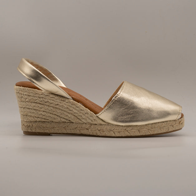 Emma Shoes 23743-5C – minorchine in pelle con zeppa 5 corde - platino - scarpe di qualità venduta a Milano da Pli-Pla
