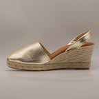 Emma Shoes 23743-5C – minorchine in pelle con zeppa 5 corde - platino - scarpe di qualità venduta a Milano da Pli-Pla