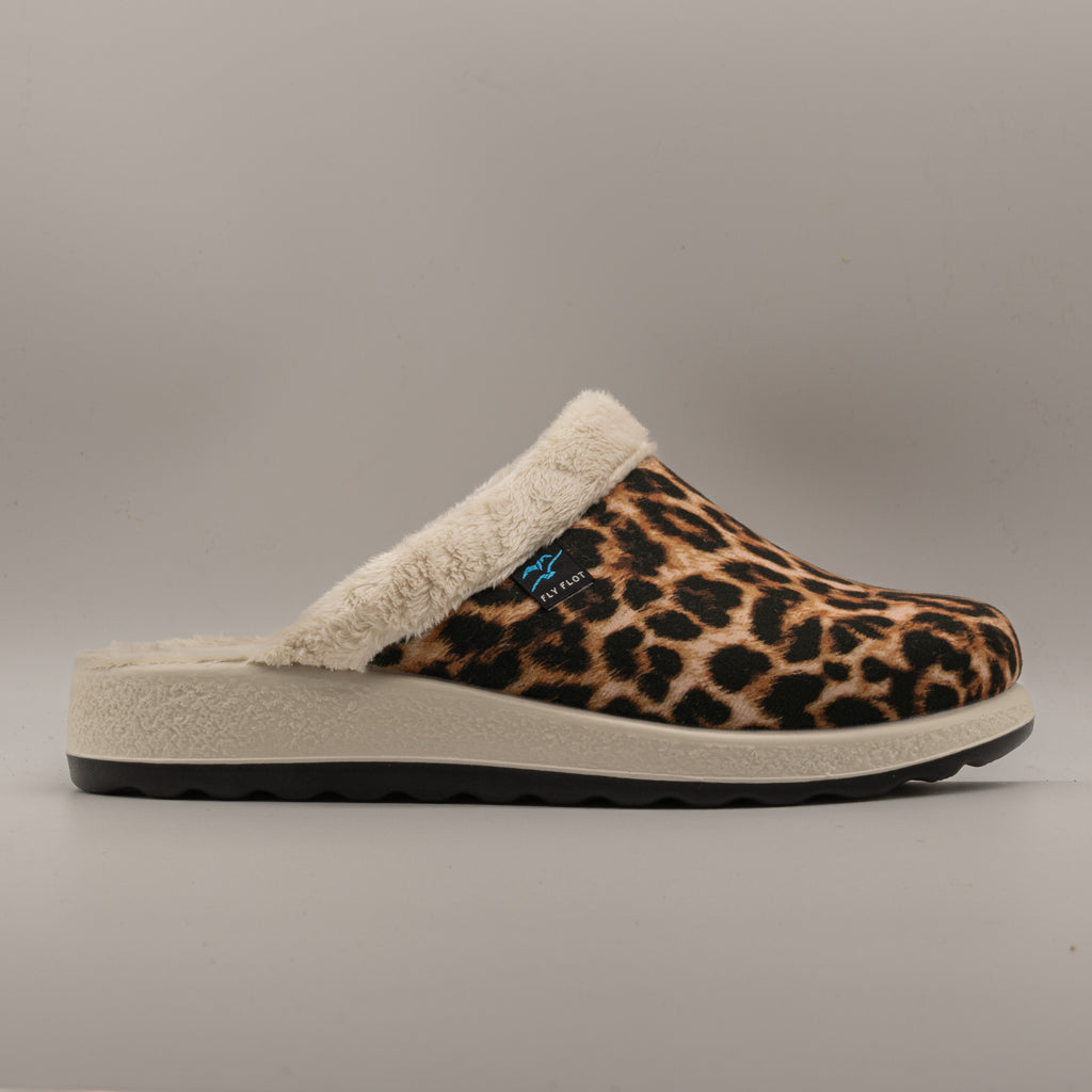 Fly-Flot 51 X20 EM – Pantofole donna calde con pelo - marrone leopardate - scarpe di qualità venduta a Milano da Pli-Pla