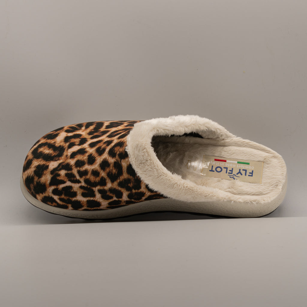 Fly-Flot 51 X20 EM – Pantofole donna calde con pelo - marrone leopardate - scarpe di qualità venduta a Milano da Pli-Pla