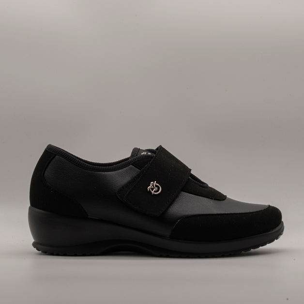 Fly-Flot scarpa donna elastica con velcro 17 Y62 AX nero - scarpe di qualità venduta a Milano da Pli-Pla