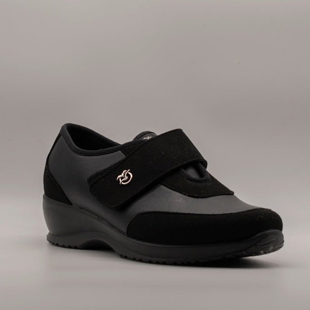 Fly-Flot scarpa donna elastica con velcro 17 Y62 AX nero - scarpe di qualità venduta a Milano da Pli-Pla