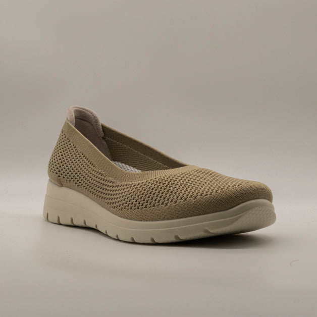 Fly-Flot 27 B39 KQ – Ballerina donna comfort in rete elastica con memory nocciola - scarpe di qualità venduta a Milano da Pli-Pla