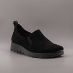Fly-Flot 67 T12 3X Women's Slip-On in Black Elastic Fabric