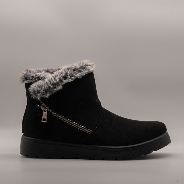 Fly-Flot stivaletto donna scamosciato con pelo 45 U30 UX nero - scarpe di qualità venduta a Milano da Pli-Pla