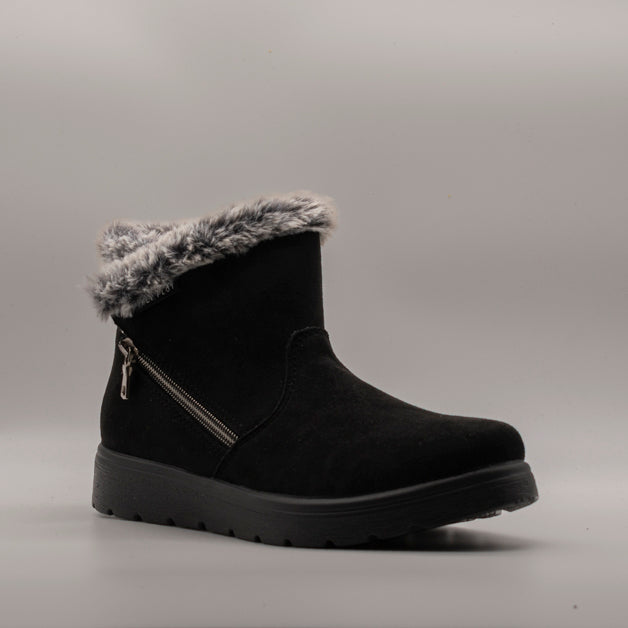 Fly-Flot stivaletto donna scamosciato con pelo 45 U30 UX nero - scarpe di qualità venduta a Milano da Pli-Pla