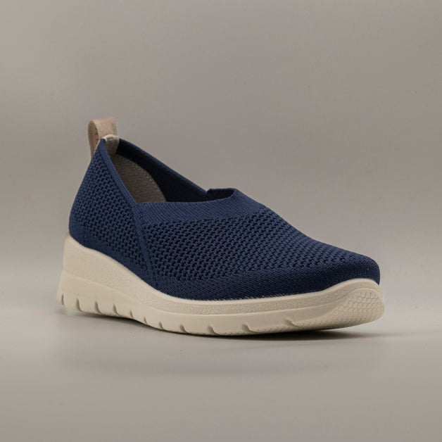 Fly-Flot 47 215 K8 – Sneakers donna slip-on in microfibra con memory blu - scarpe di qualità venduta a Milano da Pli-Pla