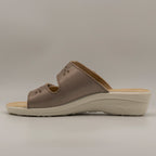 Fly-Flot T4 A56 63 – Ciabatta donna comfort con velcro con plantare anatomico rovere - scarpe di qualità venduta a Milano da Pli-Pla