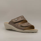 Fly-Flot T4 A56 63 – Ciabatta donna comfort con velcro con plantare anatomico rovere - scarpe di qualità venduta a Milano da Pli-Pla