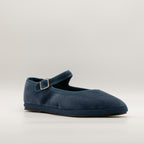 Friulane Mary Jane Petrolio – La Tradizione del Velluto | Pli-Pla - scarpe di qualità venduta a Milano da Pli-Pla