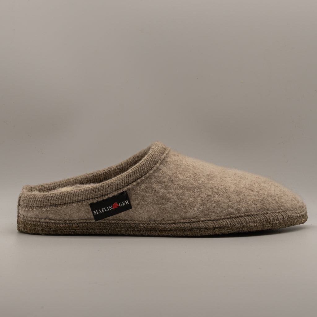 Haflinger Walkstoff Striped – Pantofole unisex in pura lana cotta - grigio chiaro - scarpe di qualità venduta a Milano da Pli-Pla