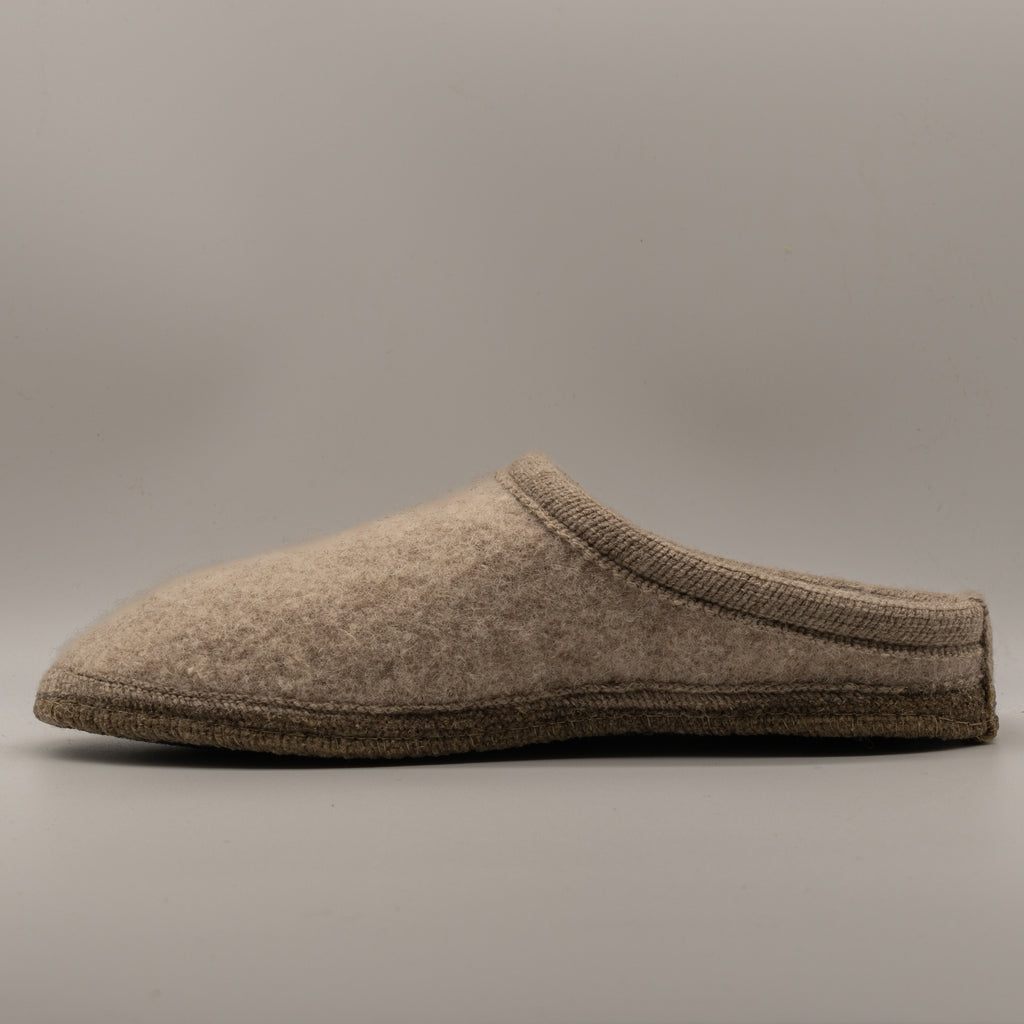 Haflinger Walkstoff Striped – Pantofole unisex in pura lana cotta - grigio chiaro - scarpe di qualità venduta a Milano da Pli-Pla