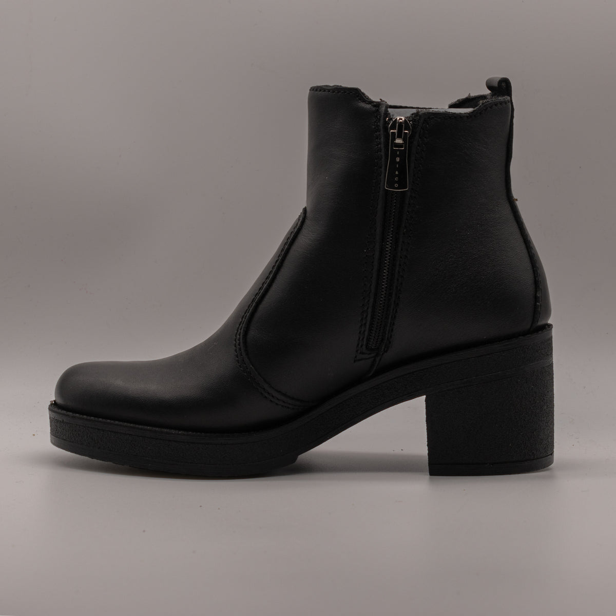 IGI&CO 2158400 – Tronchetti donna in pelle con zeppa - nero