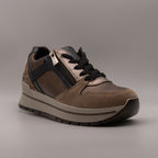 IGI&CO 8674322 Zapatilla de piel para mujer con estampado animal y detalles en bronce