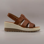 IGI&Co 5667233 – sandalo comfort in pelle con zeppa alta - cognac - scarpe di qualità venduta a Milano da Pli-Pla