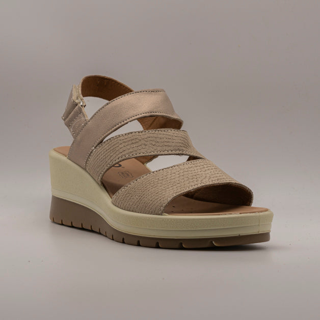 IGI&Co 5667422 – sandalo comfort in pelle con zeppa alta - taupe - scarpe di qualità venduta a Milano da Pli-Pla