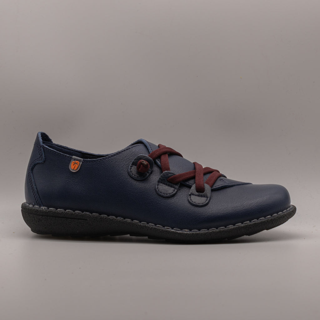 Jungla scarpa in pelle con elastici 5818 blu marino - scarpe di qualità venduta a Milano da Pli-Pla