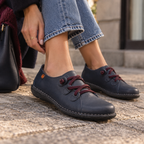 Jungla scarpa in pelle con elastici 5818 blu marino - scarpe di qualità venduta a Milano da Pli-Pla