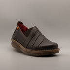 Jungla 8261 – Slip-on donna in pelle con fasce incrociate - marrone moka - scarpe di qualità venduta a Milano da Pli-Pla