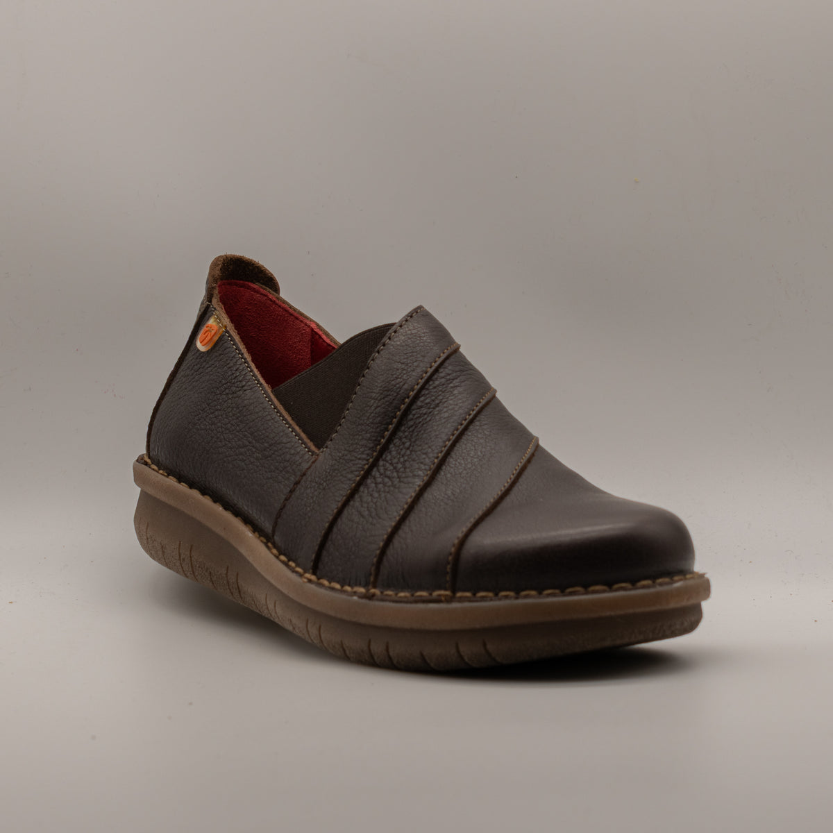 Jungla 8261 – Slip-on donna in pelle con fasce incrociate - marrone moka - scarpe di qualità venduta a Milano da Pli-Pla