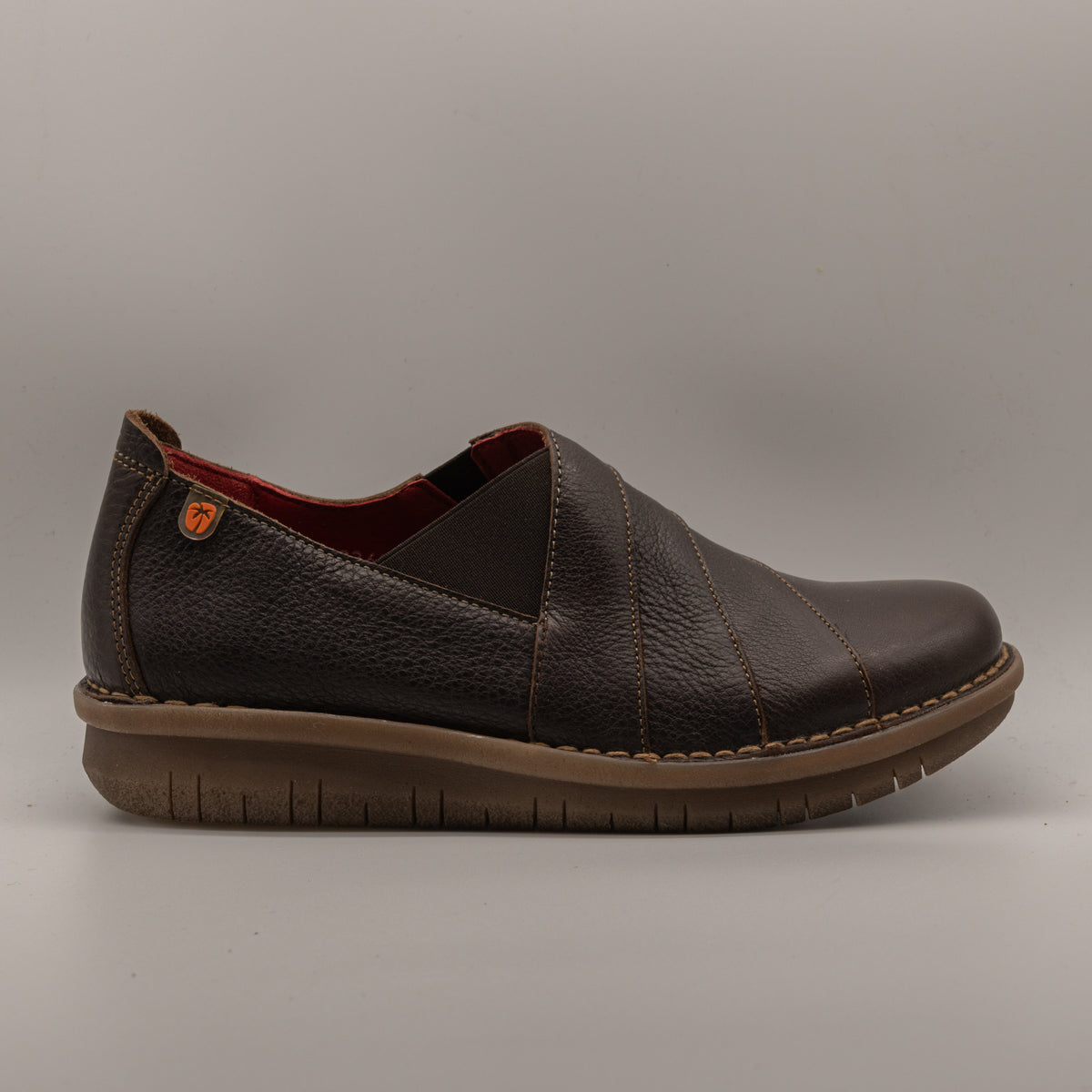 Jungla 8261 – Slip-on donna in pelle con fasce incrociate - marrone moka - scarpe di qualità venduta a Milano da Pli-Pla