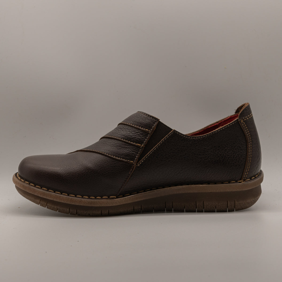 Jungla 8261 – Slip-on donna in pelle con fasce incrociate - marrone moka - scarpe di qualità venduta a Milano da Pli-Pla
