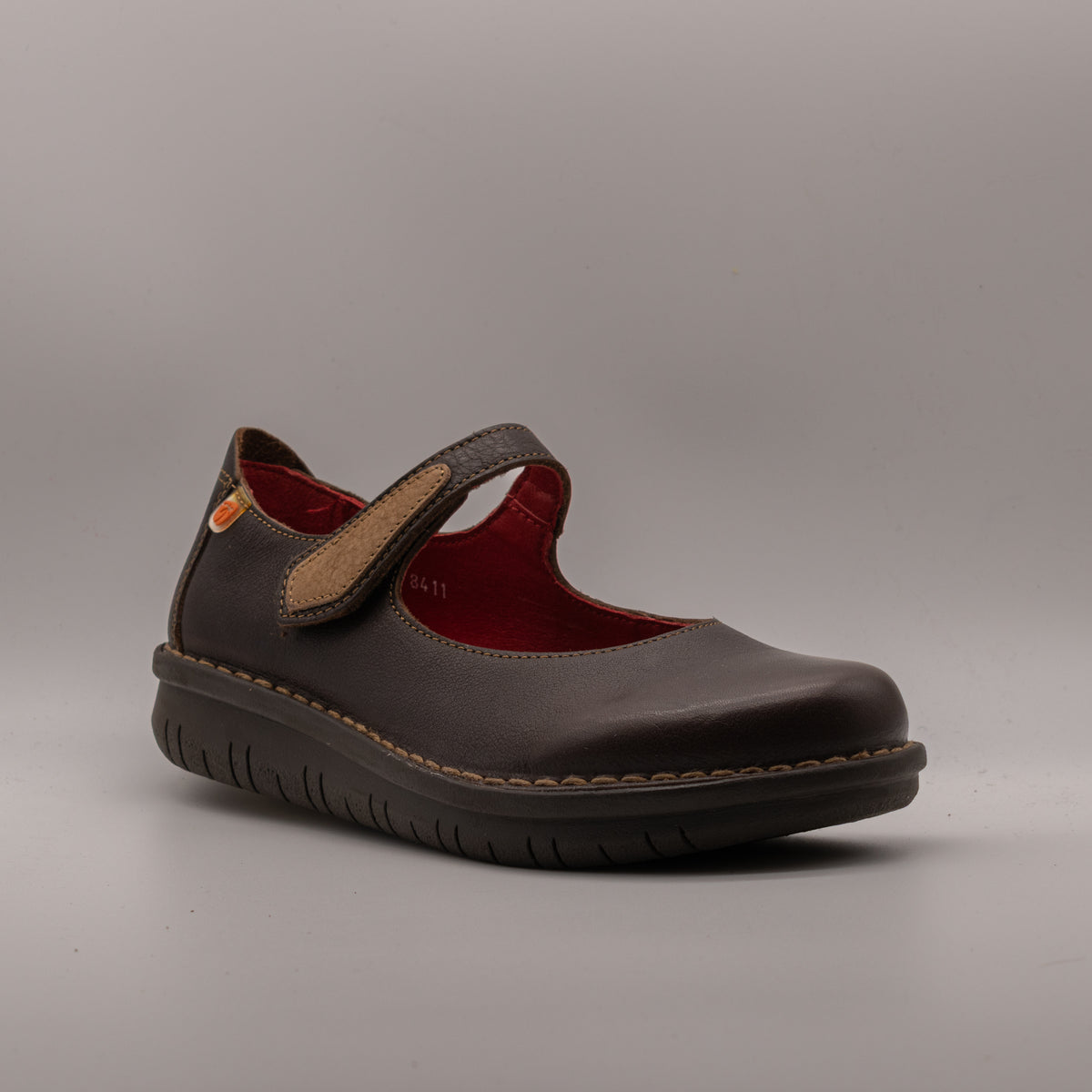 Jungla 8411 – Ballerine donna in pelle con cinturino - marrone cafè - scarpe di qualità venduta a Milano da Pli-Pla