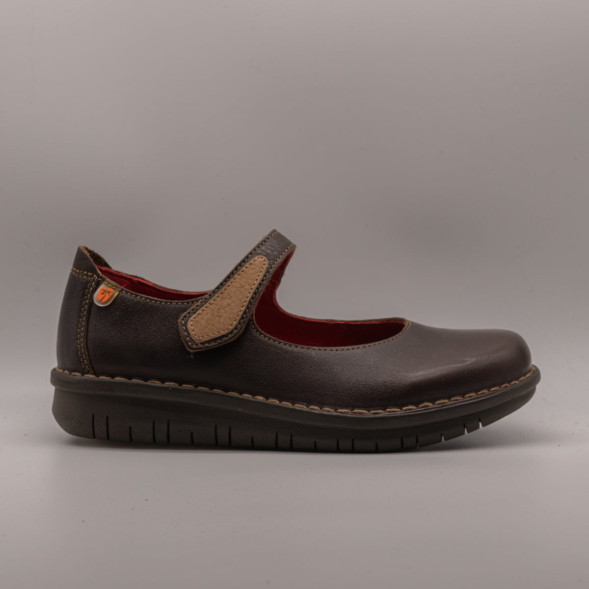 Jungla 8411 – Ballerine donna in pelle con cinturino - marrone cafè - scarpe di qualità venduta a Milano da Pli-Pla