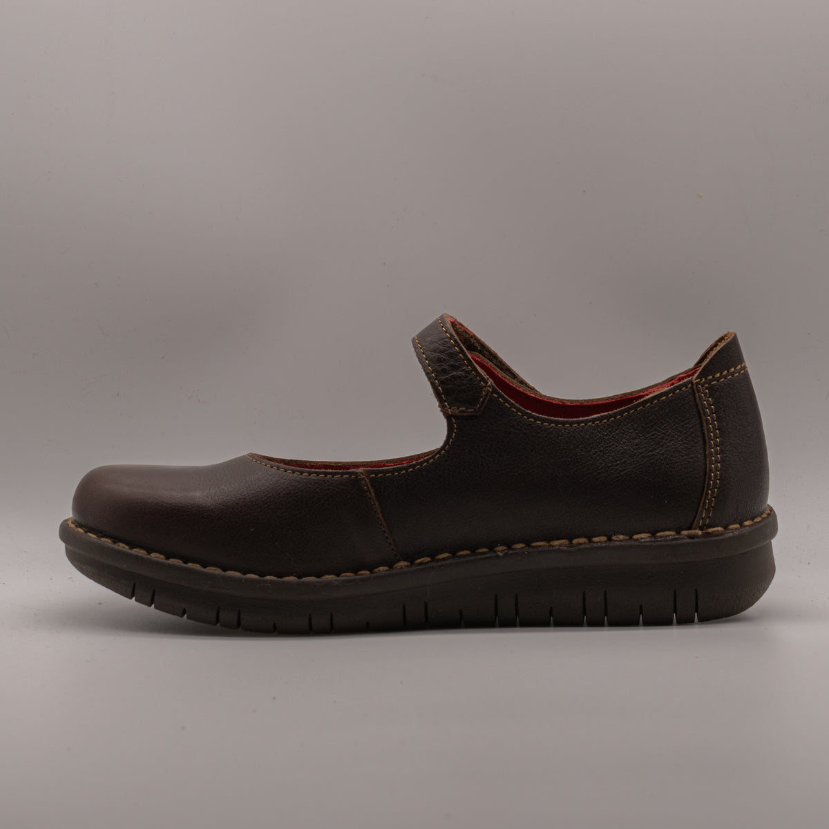 Jungla 8411 – Ballerine donna in pelle con cinturino - marrone cafè - scarpe di qualità venduta a Milano da Pli-Pla