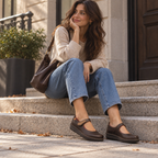 Jungla 8411 – Ballerine donna in pelle con cinturino - marrone cafè - scarpe di qualità venduta a Milano da Pli-Pla