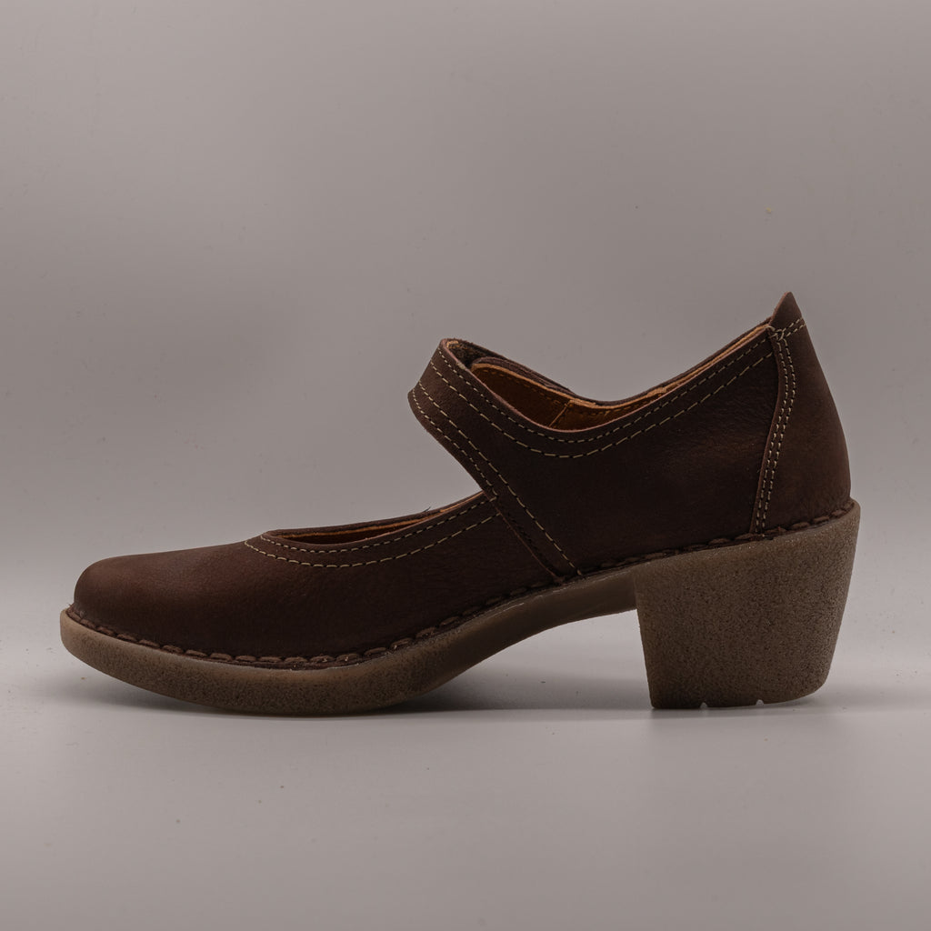 Jungla 8444 – Décolleté donna in pelle con zeppa e cinturino - marrone cafè - scarpe di qualità venduta a Milano da Pli-Pla